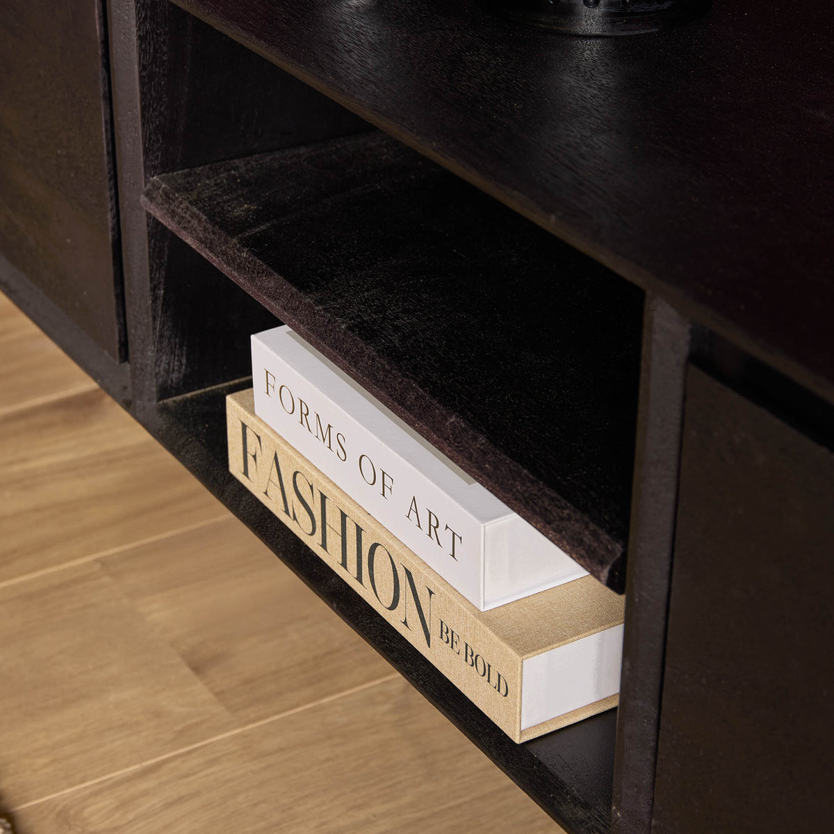 Floating TV Stand Ambiance Mango Wood Black 120cm Starfurn