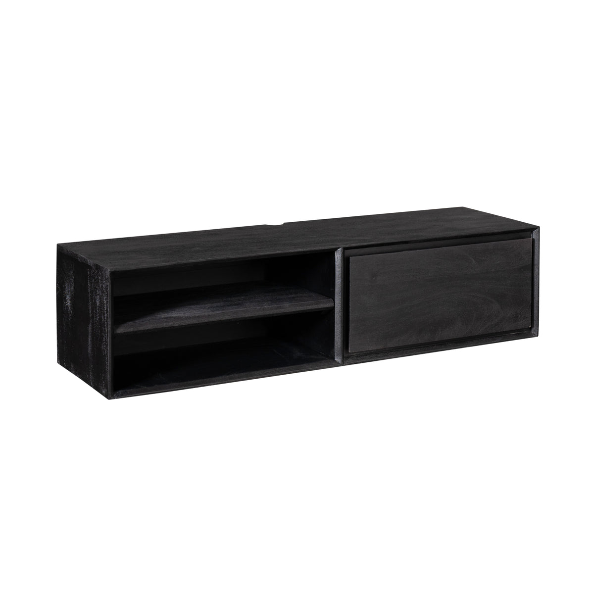 Floating TV Stand Ambiance Mango Wood Black 120cm Starfurn