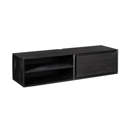 Floating TV Stand Ambiance Mango Wood Black 120cm Starfurn