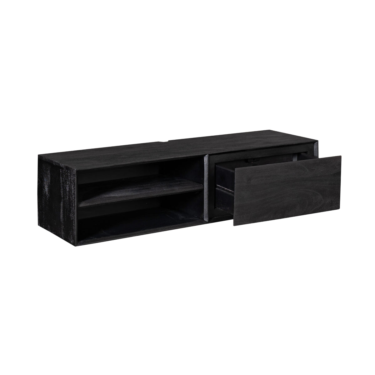 Floating TV Stand Ambiance Mango Wood Black 120cm Starfurn