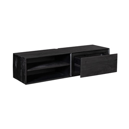 Floating TV Stand Ambiance Mango Wood Black 120cm Starfurn
