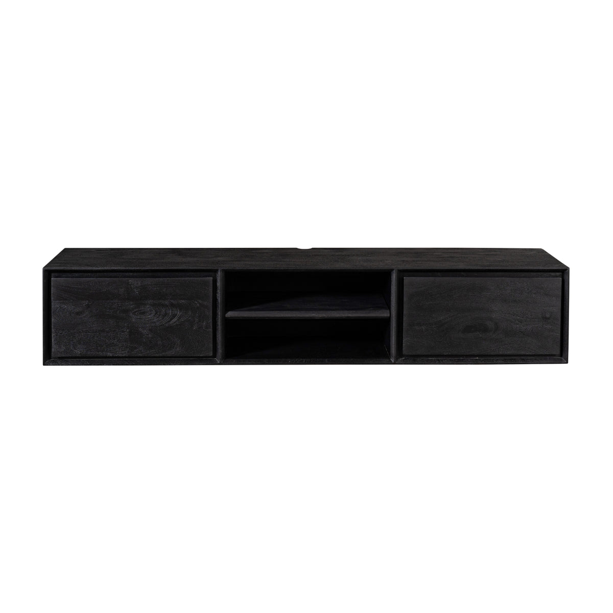 Floating TV Stand Ambiance Mango Wood Black 160cm Starfurn