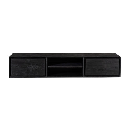 Floating TV Stand Ambiance Mango Wood Black 160cm Starfurn