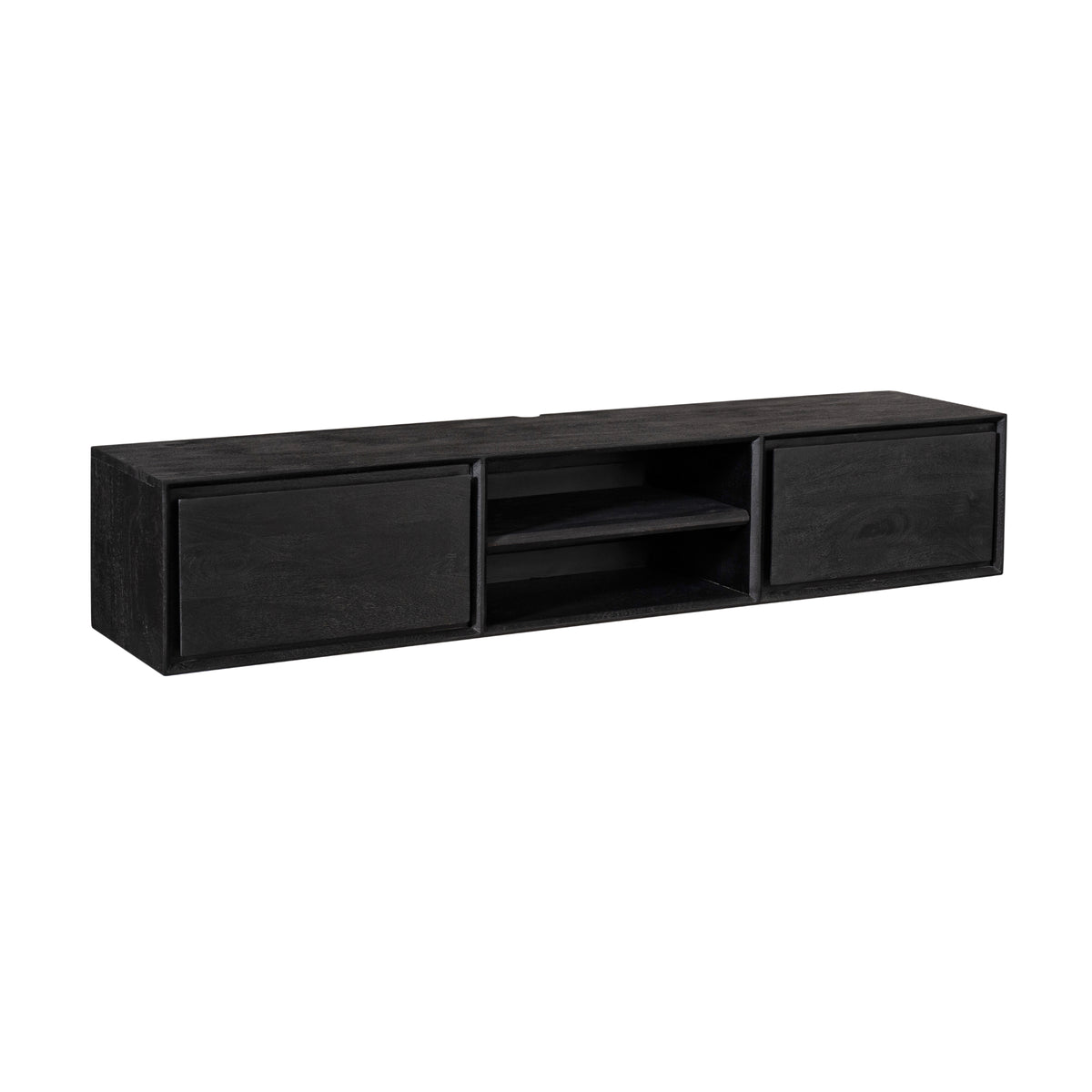 Floating TV Stand Ambiance Mango Wood Black 160cm Starfurn