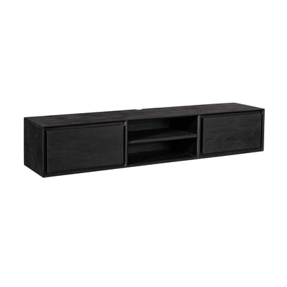 Floating TV Stand Ambiance Mango Wood Black 160cm Starfurn