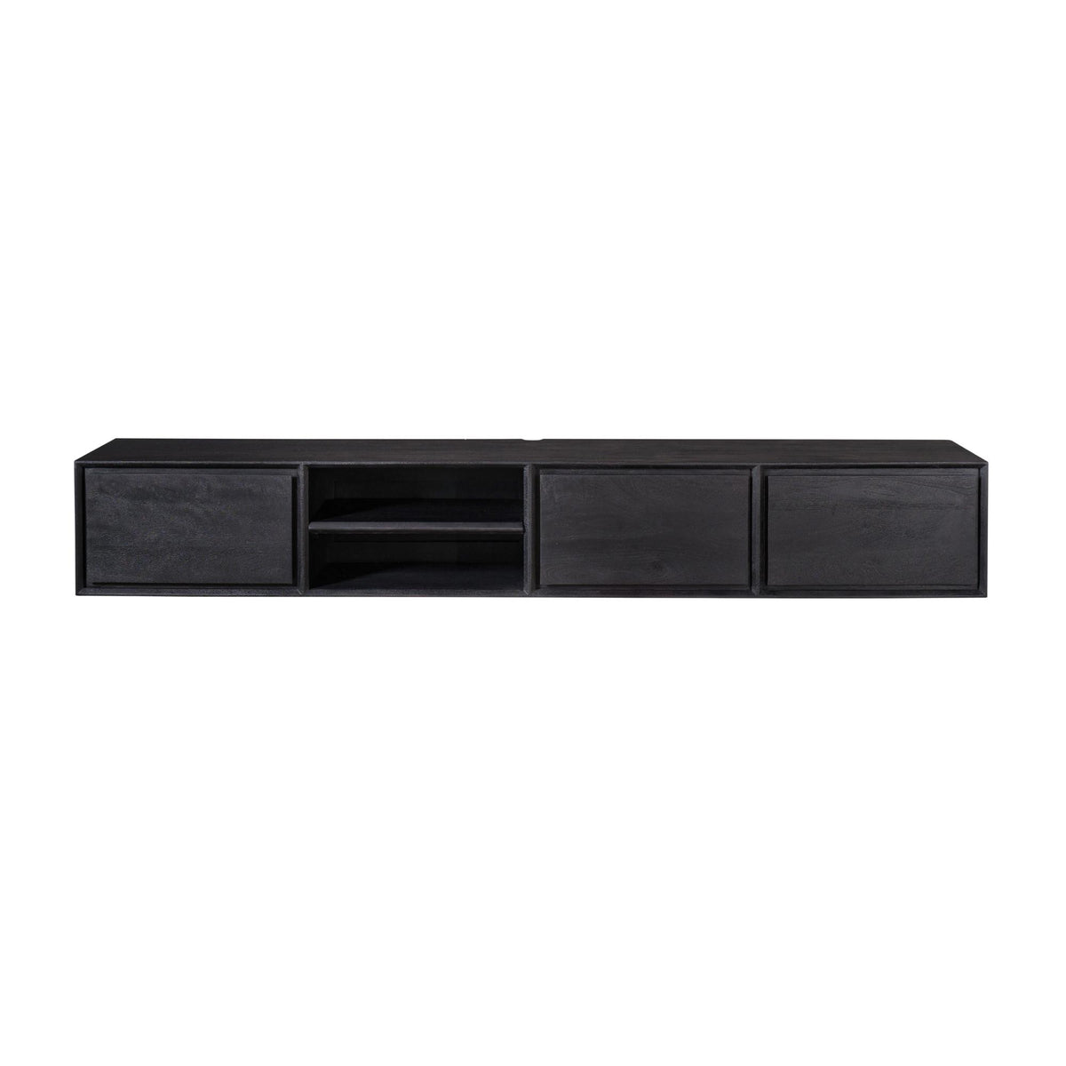 Floating TV Stand Ambiance Mango Wood Black 200cm Starfurn