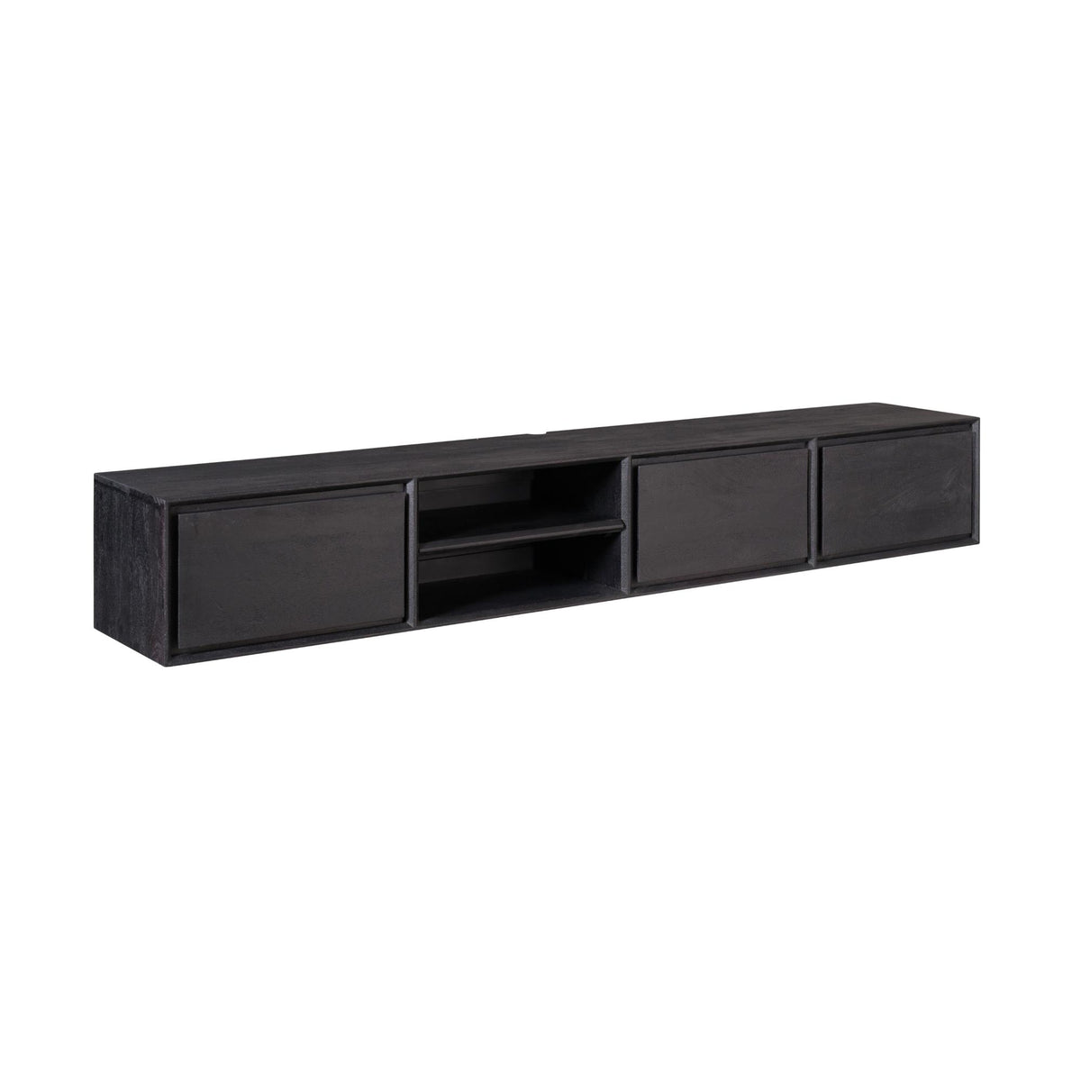 Floating TV Stand Ambiance Mango Wood Black 200cm Starfurn