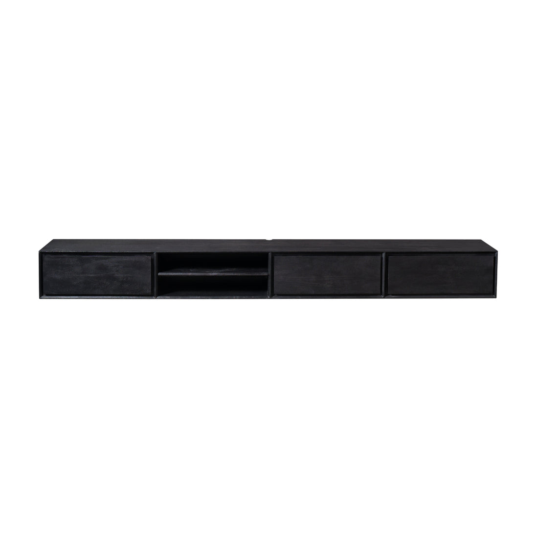 Floating TV Stand Ambiance Mango Wood Black 240cm Starfurn
