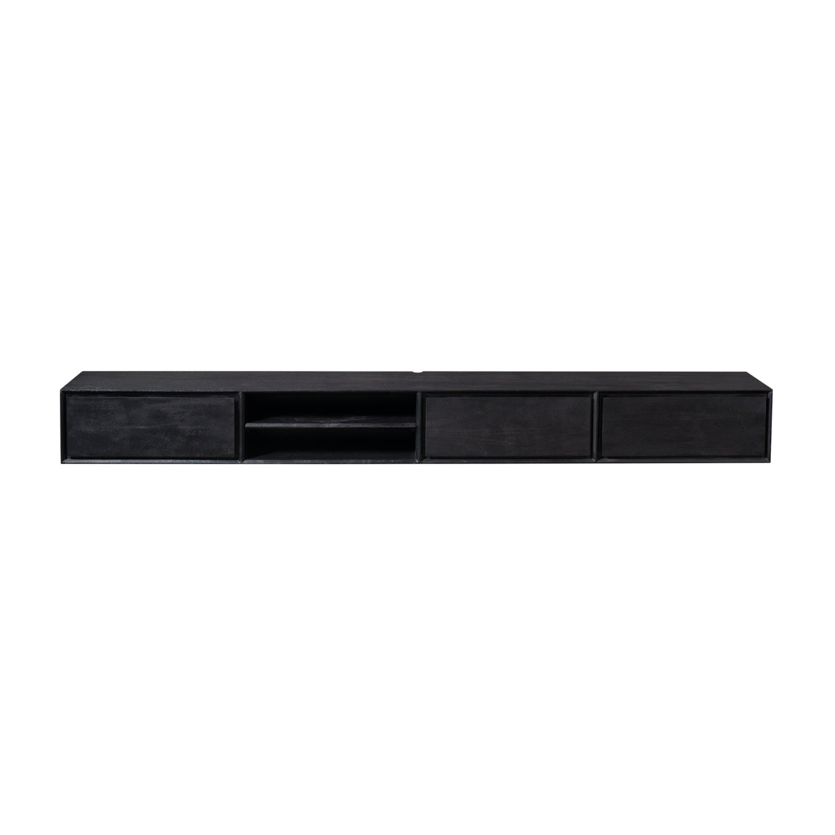 Floating TV Stand Ambiance Mango Wood Black 240cm Starfurn