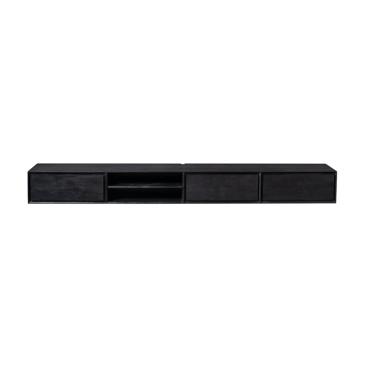 Floating TV Stand Ambiance Mango Wood Black 280cm Starfurn
