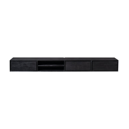 Floating TV Stand Ambiance Mango Wood Black 280cm Starfurn