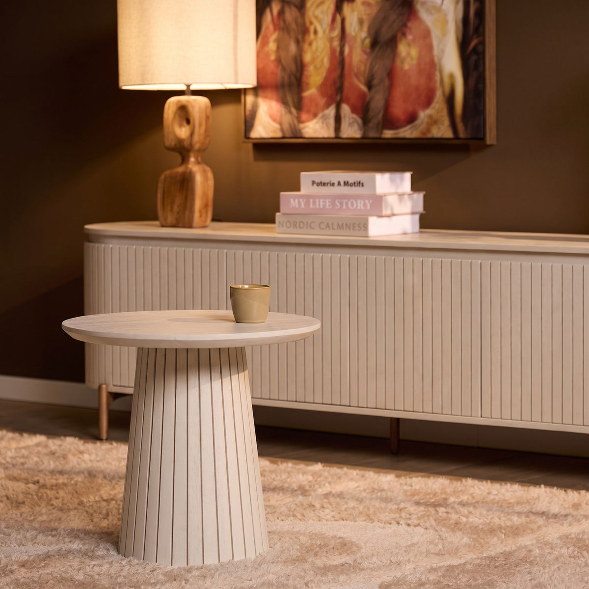 Coffee Table Solana Mango Wood Sand 50cm Starfurn
