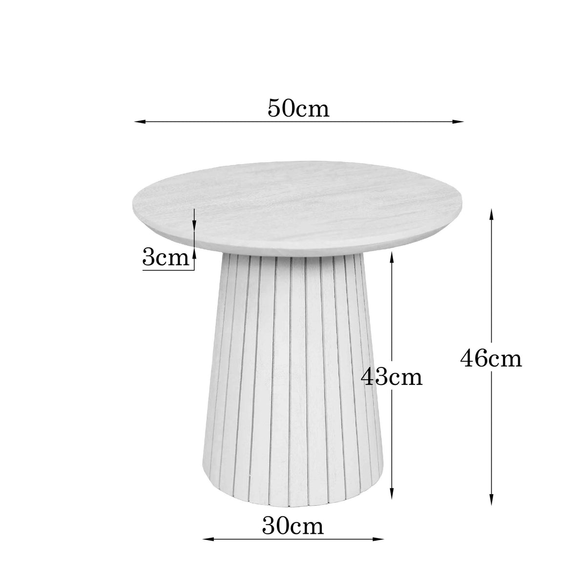 Coffee Table Solana Mango Wood Sand 50cm Starfurn