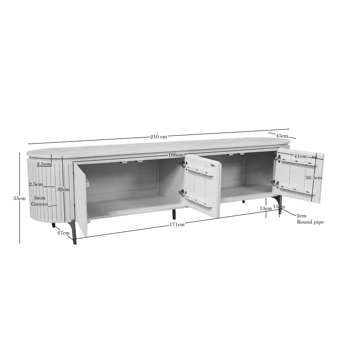 Solana Mango Wood TV Stand Sand 210cm Starfurn