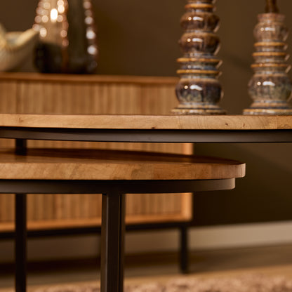 Madison Natural Mango Wood Coffee Table Set of 2 Starfurn