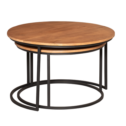 Madison Natural Mango Wood Coffee Table Set of 2 Starfurn