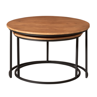 Madison Natural Mango Wood Coffee Table Set of 2 Starfurn