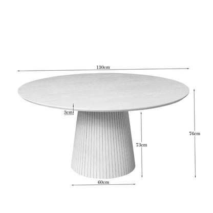 Solana Mango Wood Dining Table Brown Round 130cm Starfurn