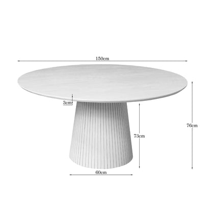 Solana Mango Wood Dining Table Brown Round 150cm Starfurn