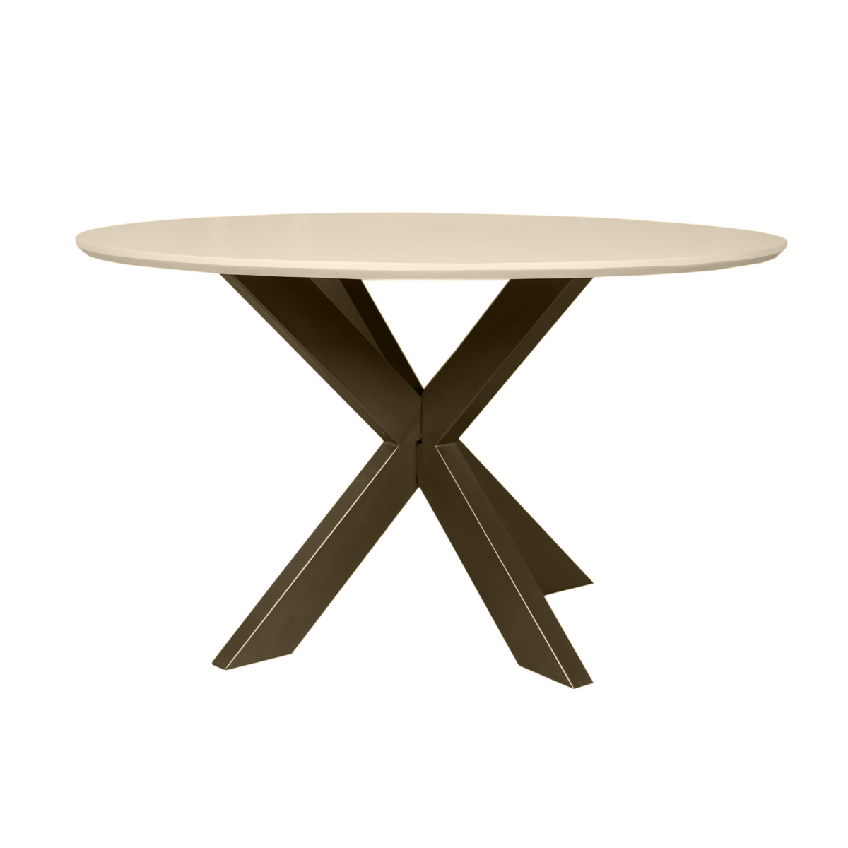Madison Mango Wood Sand Round Dining Table 130cm Starfurn