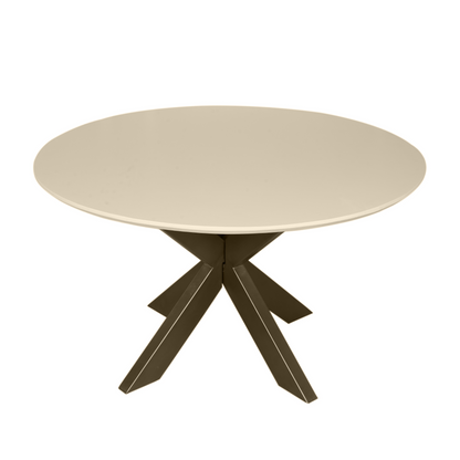 Madison Mango Wood Sand Round Dining Table 130cm Starfurn
