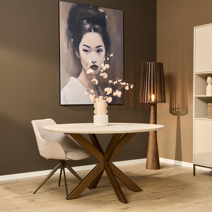 Madison Mango Wood Sand Dining Table Round 110cm Starfurn