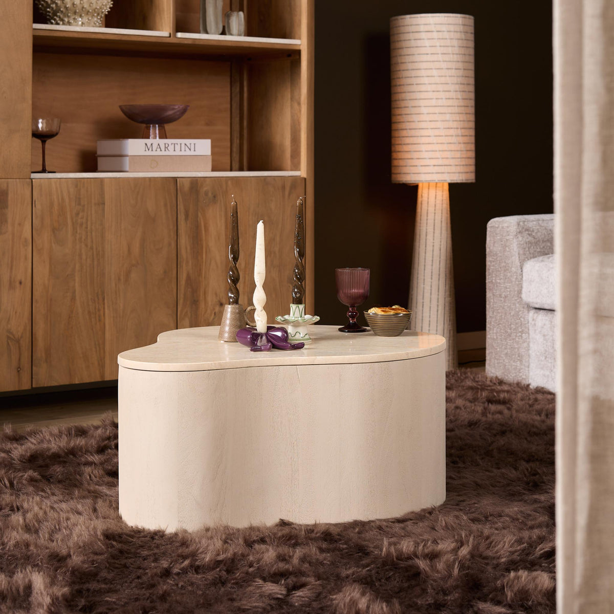 Coffee Table Lovi Mango Wood Sand 77cm Starfurn