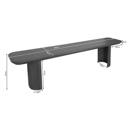 Maré Mango Wood Dining Bench Brown 180cm Starfurn