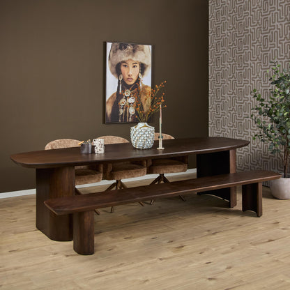 Maré Mango Wood Brown Dining Room Bench 280cm Starfurn