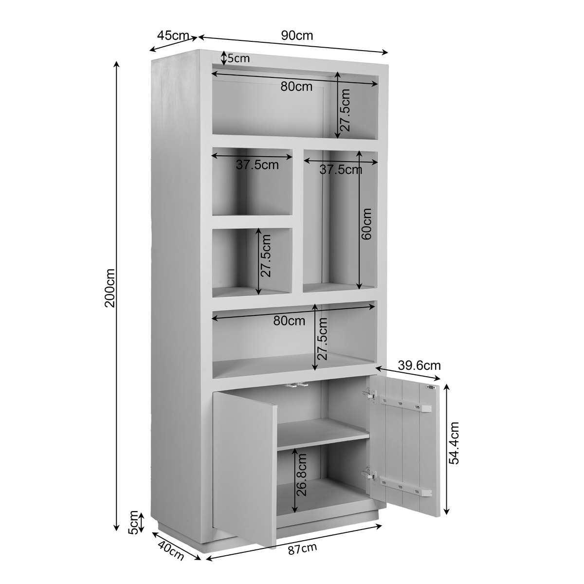 Compartment Cabinet Brussels Mango Wood Brown 90cm Starfurn