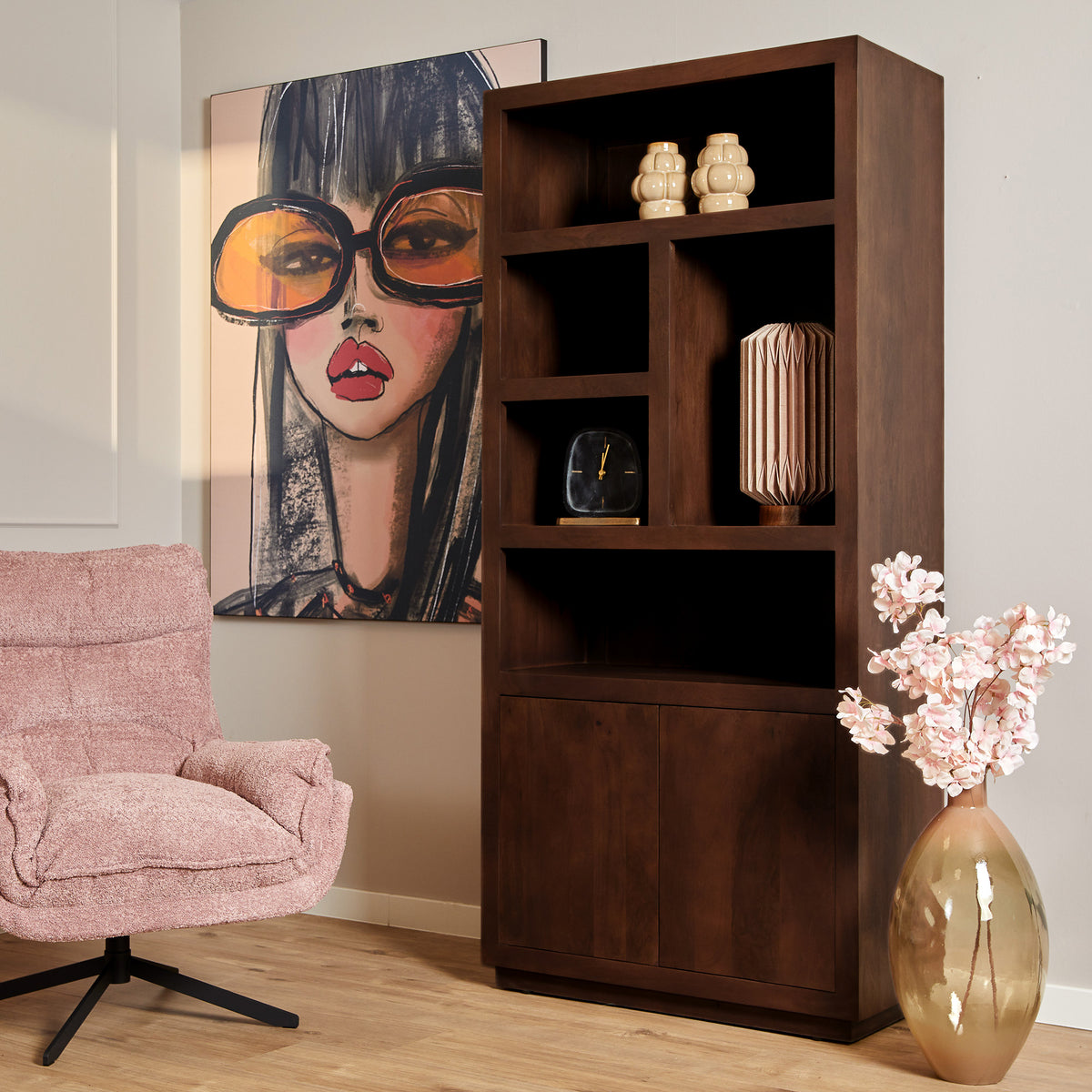 Compartment Cabinet Brussels Mango Wood Brown 90cm Starfurn