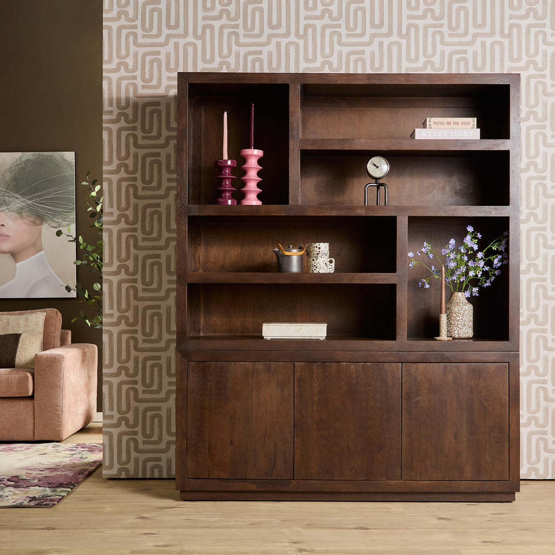 Compartment Cabinet Brussels Mango Wood Brown 160cm Starfurn