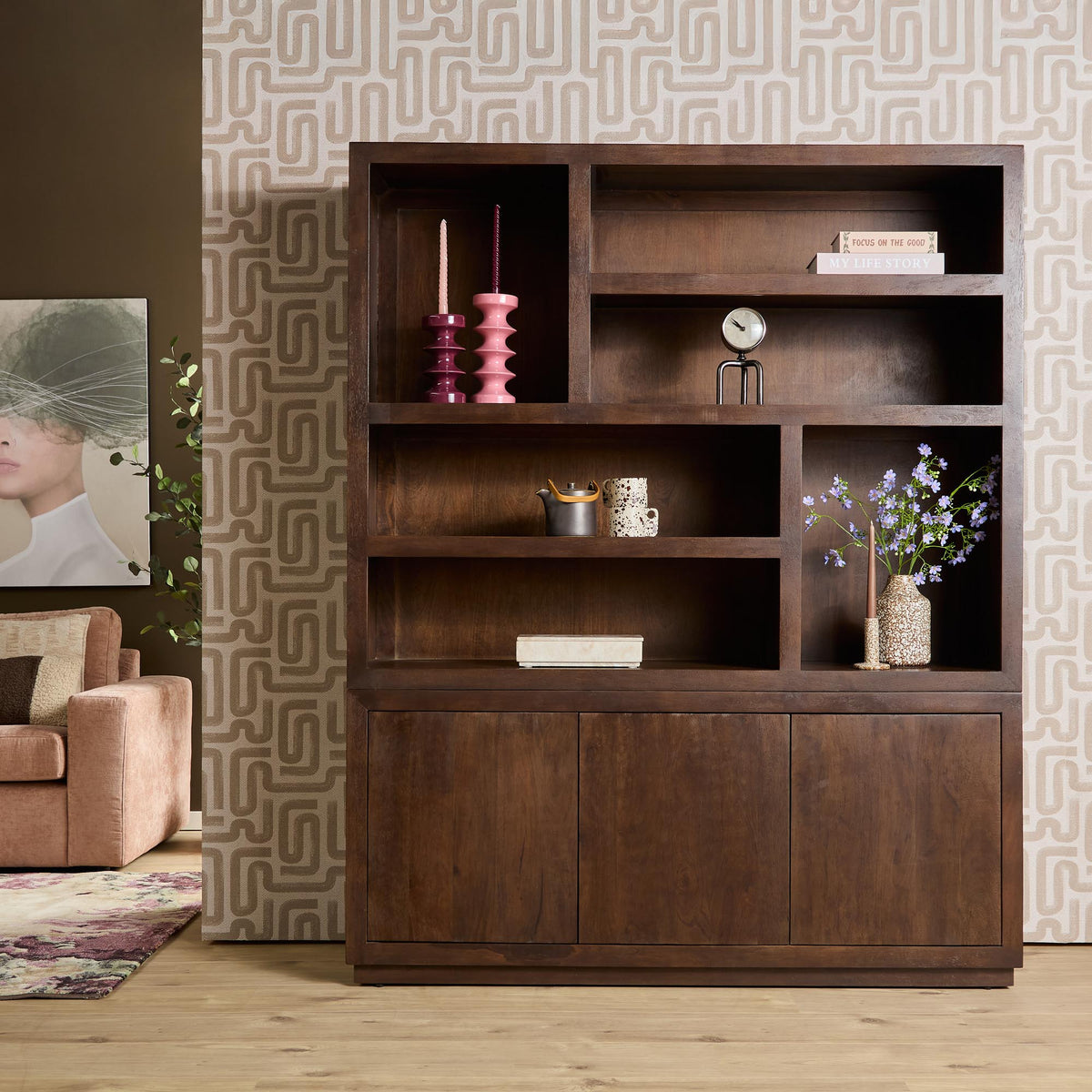 Compartment Cabinet Brussels Mango Wood Brown 160cm Starfurn