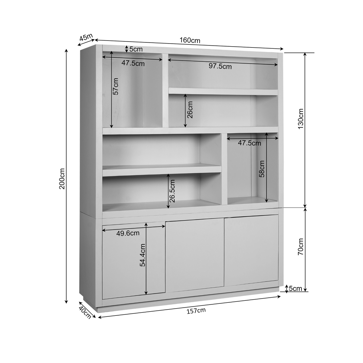 Compartment Cabinet Brussels Mango Wood Brown 160cm Starfurn