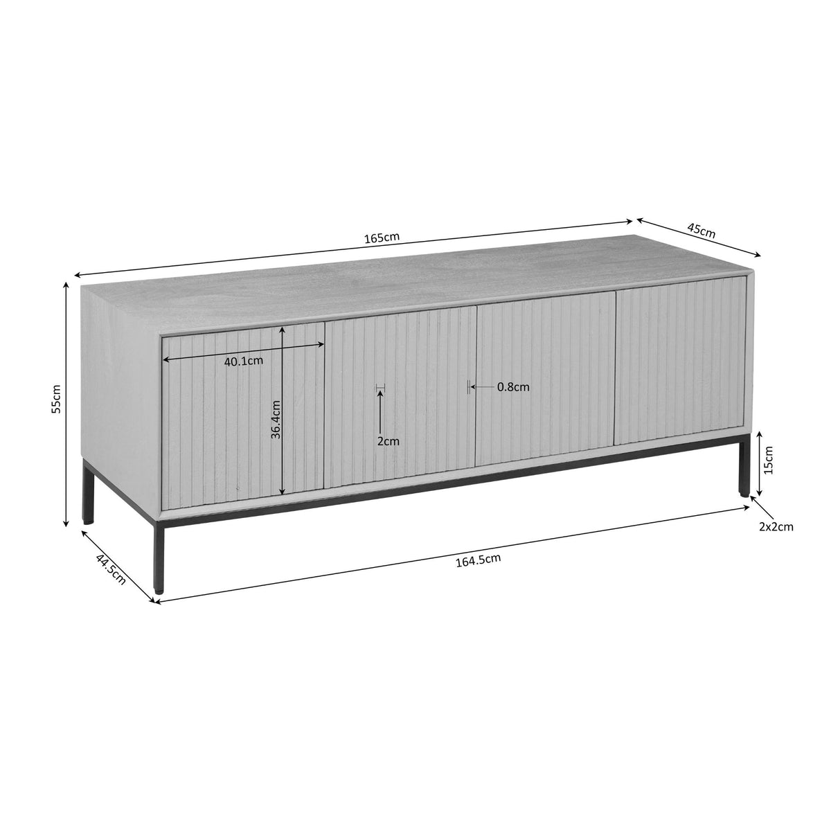 TV Stand Madison Mango Wood Brown 165cm Starfurn