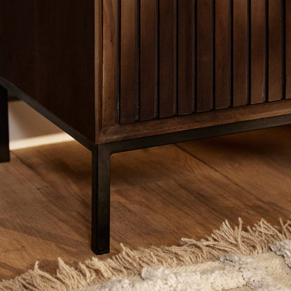 TV Stand Madison Mango Wood Brown 165cm Starfurn