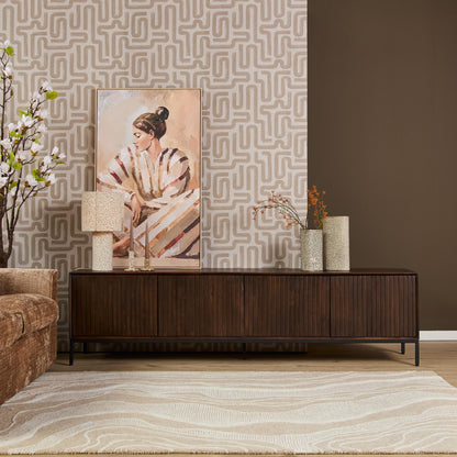 TV stand Madison Mango Wood Brown 210cm Starfurn
