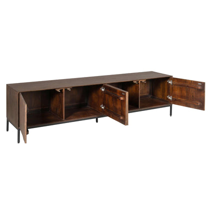 TV stand Madison Mango Wood Brown 210cm Starfurn