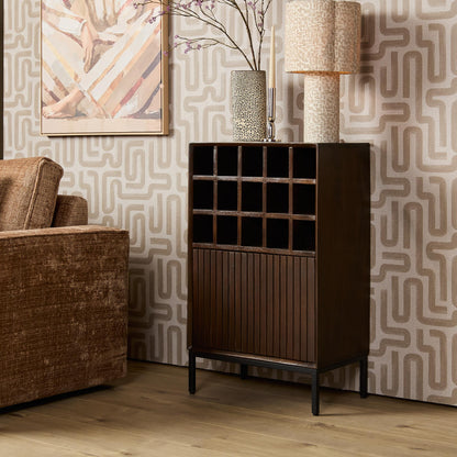 Wine Cabinet Madison Mango Wood Brown 55cm Starfurn