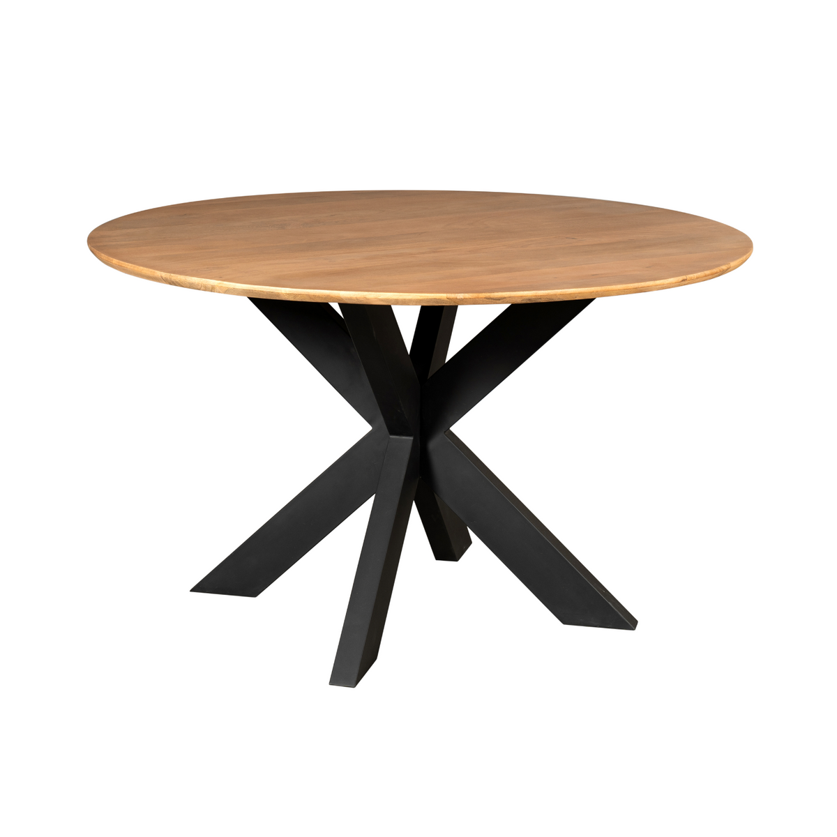 Madison Mango Wood Dining Table Natural Round 110cm Starfurn