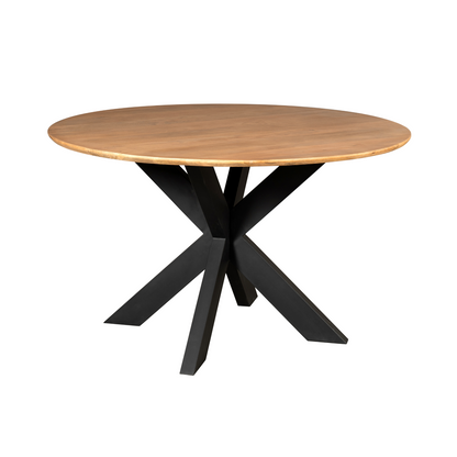 Madison Mango Wood Dining Table Natural Round 110cm Starfurn
