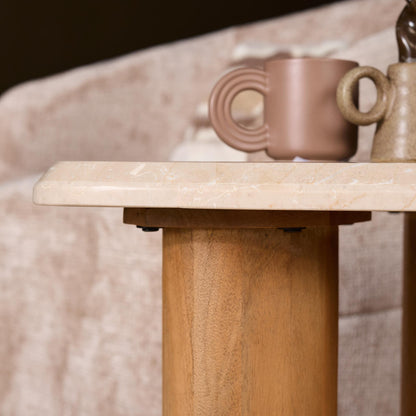 Side table Nuvé Botticino Natural Marble 60cm Starfurn