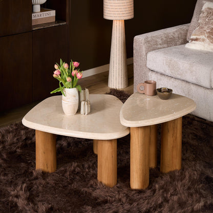 Side table Nuvé Botticino Natural Marble 60cm Starfurn