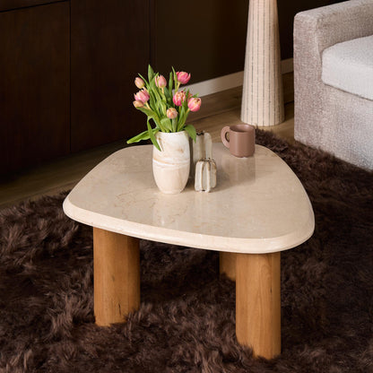 Coffee table Nuvé Botticino Natural Marble 84cm Starfurn