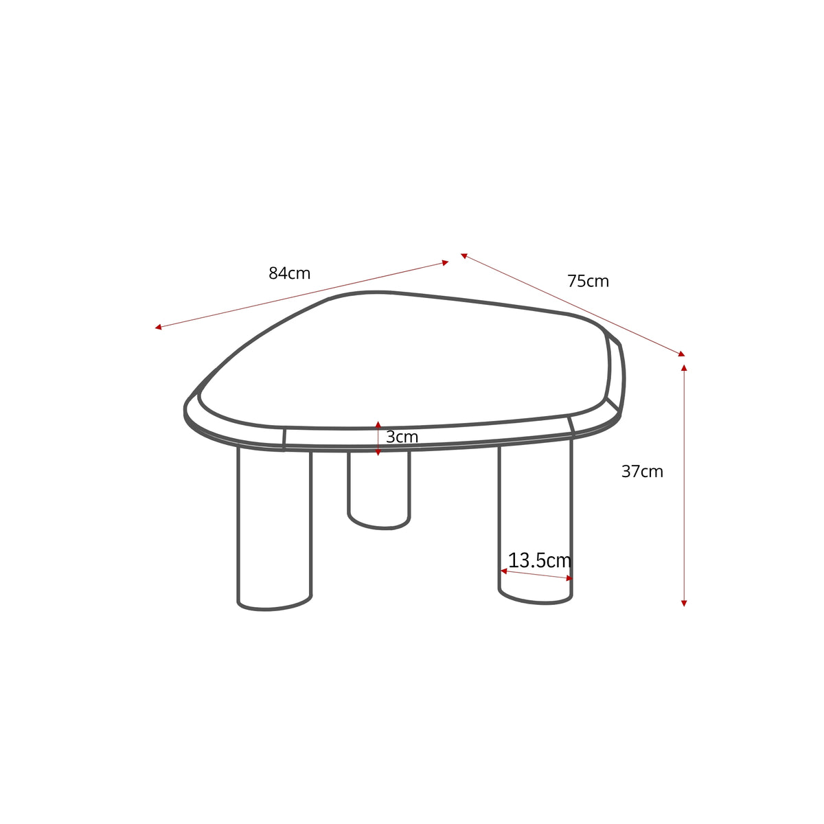 Coffee table Nuvé Botticino Natural Marble 84cm Starfurn