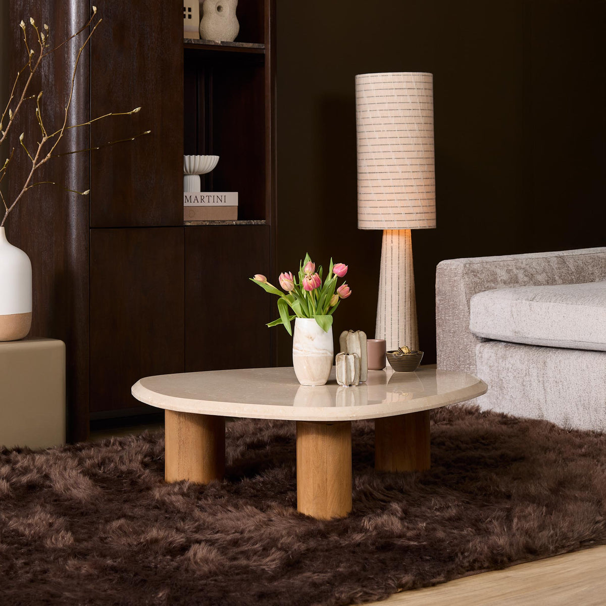 Coffee table Nuvé Botticino Natural Marble 100cm Starfurn