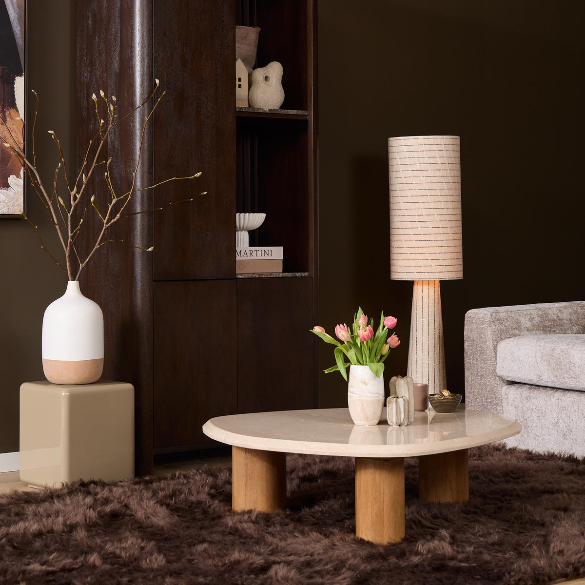 Coffee table Nuvé Botticino Natural Marble 100cm Starfurn