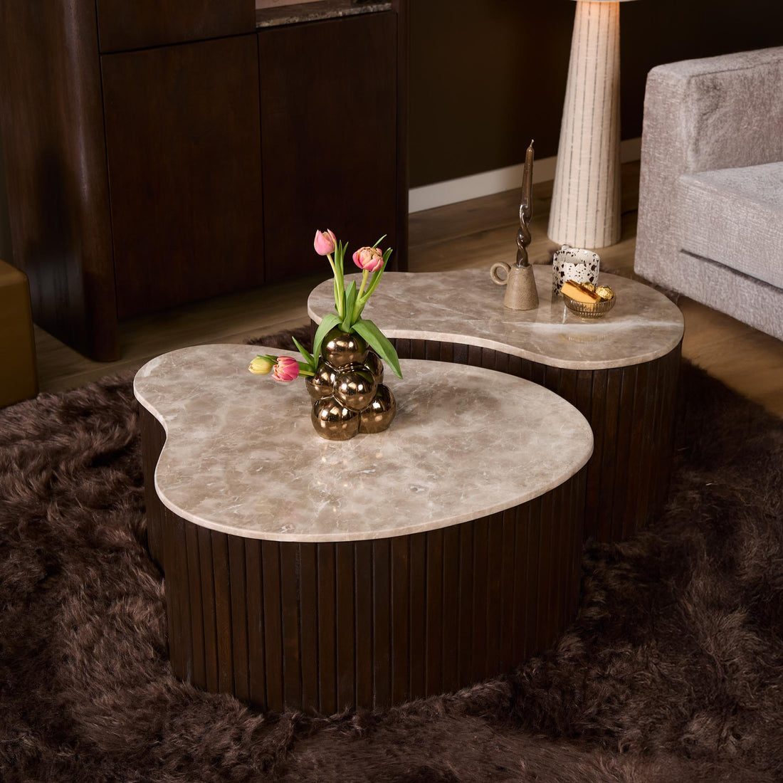Coffee Table Nomi Mango Wood Brown 70cm Starfurn