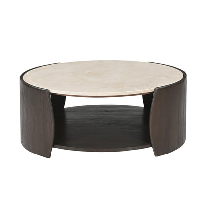 Coffee table Rune Botticino Marble 80cm Starfurn