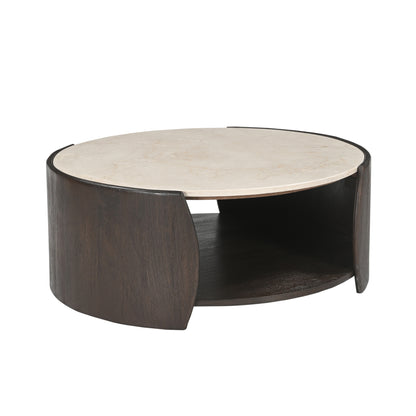 Coffee table Rune Botticino Marble 80cm Starfurn